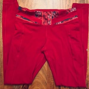 Lululemon red running tights